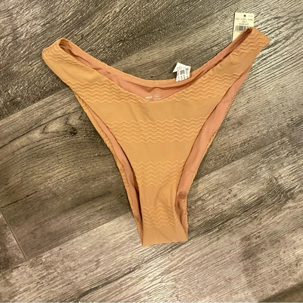 NWT Aerie Cheeky Ribbed Bikini Bottom in Tan | Size S - Picture 2 of 5